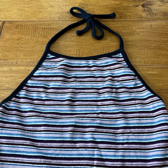 Brandy Melville Purple & Blue Halter Top 100% Cotton - Picture 4 of 7